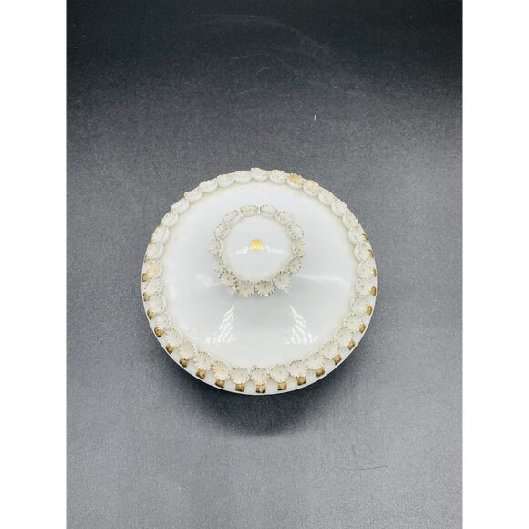 Irice Vintage Vanity Set White w Gold Accent And Applied Floral - Picture 10 of 12